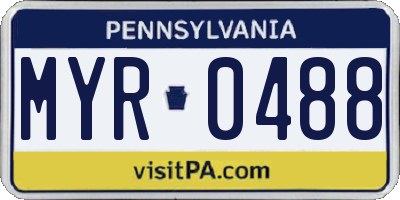 PA license plate MYR0488