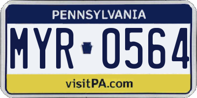 PA license plate MYR0564