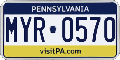 PA license plate MYR0570