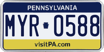 PA license plate MYR0588
