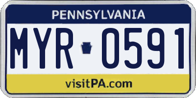 PA license plate MYR0591