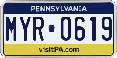 PA license plate MYR0619