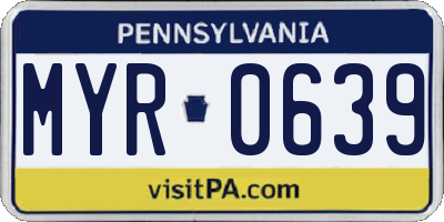 PA license plate MYR0639