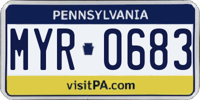 PA license plate MYR0683