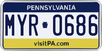 PA license plate MYR0686