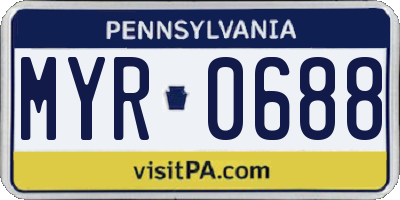 PA license plate MYR0688