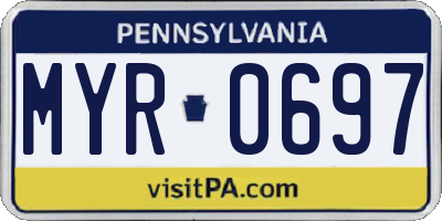PA license plate MYR0697