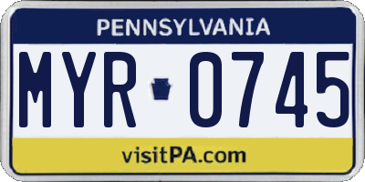 PA license plate MYR0745
