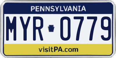 PA license plate MYR0779