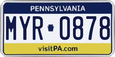 PA license plate MYR0878