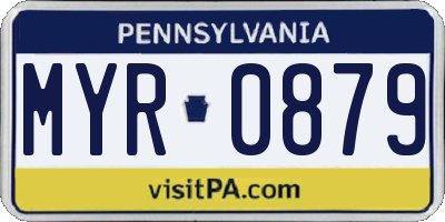 PA license plate MYR0879