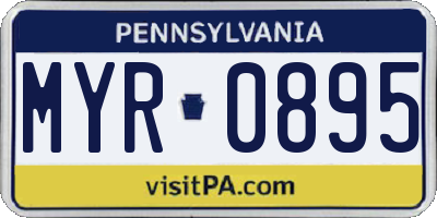 PA license plate MYR0895