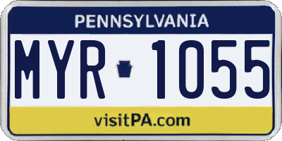 PA license plate MYR1055