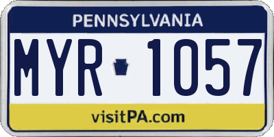 PA license plate MYR1057