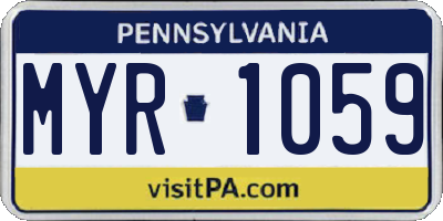 PA license plate MYR1059