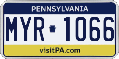 PA license plate MYR1066