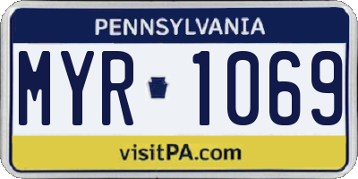 PA license plate MYR1069