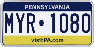 PA license plate MYR1080