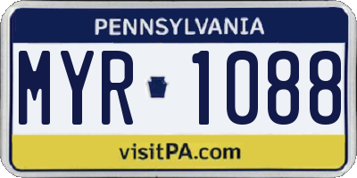 PA license plate MYR1088