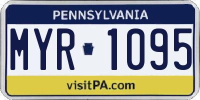 PA license plate MYR1095