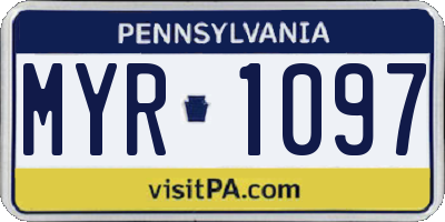 PA license plate MYR1097