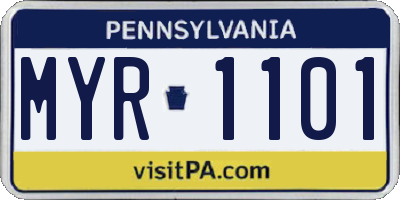 PA license plate MYR1101