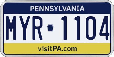 PA license plate MYR1104