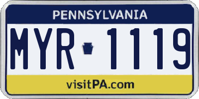 PA license plate MYR1119
