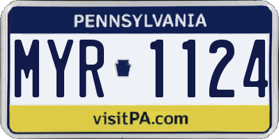 PA license plate MYR1124