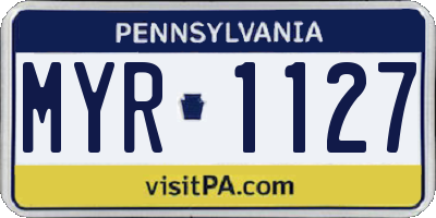 PA license plate MYR1127