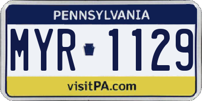 PA license plate MYR1129