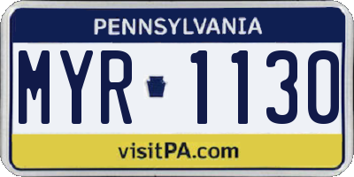 PA license plate MYR1130