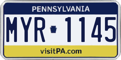 PA license plate MYR1145