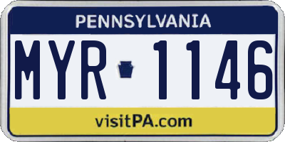 PA license plate MYR1146