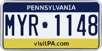PA license plate MYR1148