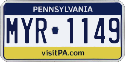 PA license plate MYR1149