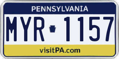PA license plate MYR1157
