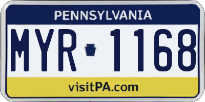 PA license plate MYR1168