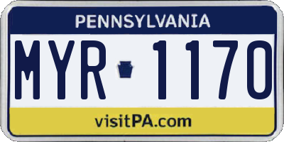 PA license plate MYR1170