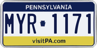PA license plate MYR1171