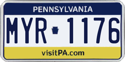 PA license plate MYR1176