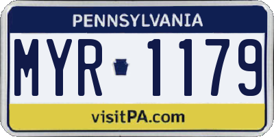 PA license plate MYR1179