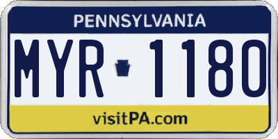 PA license plate MYR1180