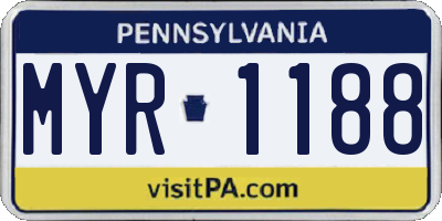 PA license plate MYR1188