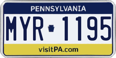 PA license plate MYR1195