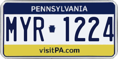 PA license plate MYR1224