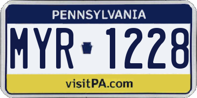 PA license plate MYR1228