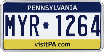 PA license plate MYR1264