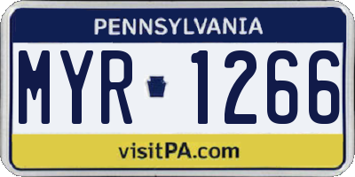 PA license plate MYR1266