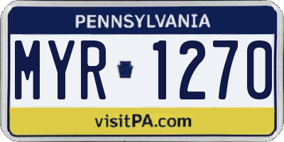 PA license plate MYR1270